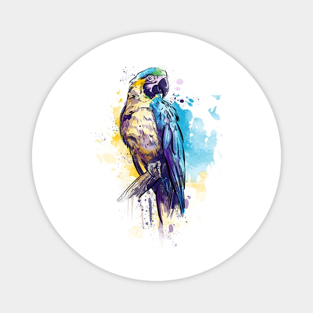 Parrot Watercolor Magnet by Fan.Fabio_TEE